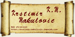Krstimir Makulović vizit kartica